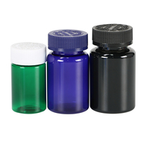 Mini 50ml 60ml 75ml 80ml En Plastique Ambre Clair Pot Soins De Santé Pilule Vitamine Capsule Bouteilles Avec Bouchon En Aluminium
