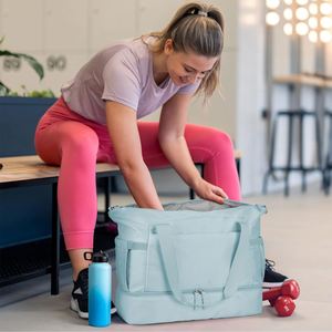 Sac de voyage cosmétique en gros, grand sac à roulettes de 21 pouces, ensemble de 2 pièces avec compartiment à chaussures, sac de voyage - Product Image 2