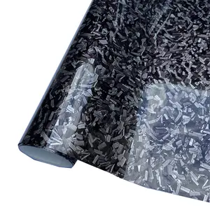 Premium Luchtbelvrij Glanzend Zilver Vinyl Wrap Gesmeed Koolstofvezel Film Patroon Decoratie Wrap Vinyl Voor Auto-1.52*17M