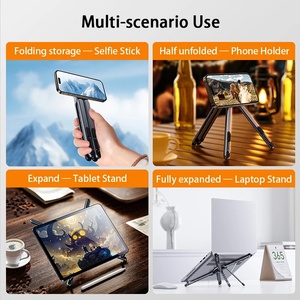 Soporte Magnético de Aluminio para Teléfono, Escritorio, para <span class=keywords><strong>iPhone</strong></span>, iPad, Soporte para Laptop, Ángulo Ajustable, Portátil, Plegable, Trípode - Product Image 4