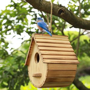 Natuurlijke Houten Vogel Huisopruiming Bluebird Vink Kardinalen Opknoping Vogelhuisje Voor Tuin Bezichtiging - Product Image 6