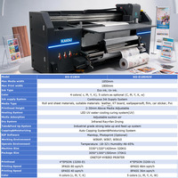 Impresora UV Industrial de 1.8m, Impresora Híbrida UV LED con 4 Cabezales Epson I3200-U1, Impresora Plotter de Inyección de Tinta de Gran Formato para Vinilos, Pancartas y Pósters