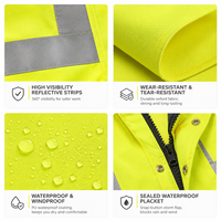 Combinaison de pluie ultra-légère réfléchissante, coupe-vent, résistante à l'eau, en tissu Oxford, pour la sécurité au travail, la construction et la logistique