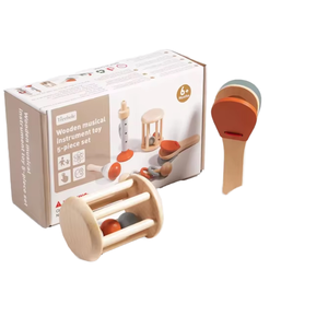 5-mảnh Montessori trẻ sơ sinh bằng gỗ nhạc cụ trò chơi cảm giác Rattle âm nhạc Đồ chơi giáo dục bé Đồ chơi cho trẻ em - Product Image 5