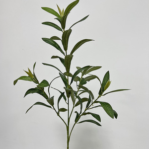 Planta de seda sintética 45cm 90cm Retardante de llama Hoja de olivo falso PE Hojas verdes Ramas de Olivo de seda artificial - Product Image 3