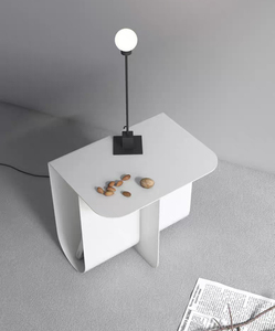 Scandinavische minimalistische metalen bijzettafel, nachtkastje van roestvrij staal met opbergruimte, moderne bankbijzettafel voor woonkamer en slaapkamer - Product Image 3