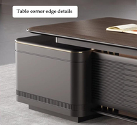 Ensemble de bureau de direction modulaire en L de luxe moderne, poste de travail en bois pour patron, style panneau, usage commercial, durable et écologique