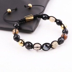 Chất Lượng Cao Thiết Kế Mới Mặt Đá Quý Mã Não Đen Smoky Quartz Stone Tùy Chỉnh Tình Bạn Macrame Bracelet Phụ Nữ Người Đàn Ông - Product Image 4