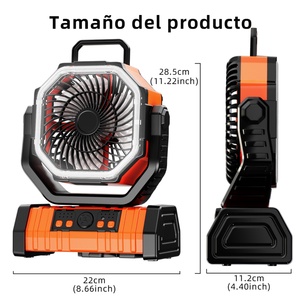 Ventilateur de camping solaire portable 2026 avec télécommande, batterie longue durée 20000 mAh – Essentiels pour l'extérieur - Product Image 4
