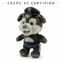 Jouets en peluche personnalisés pour chiens de police OEM ODM, poupées en peluche en forme de voiture de police et de panneau de signalisation, vente en gros, cadeau pour enfants