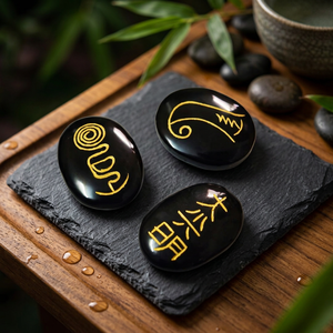 Conjuntos Wiccan de turmalina negra, suministros de productos rituales ocultos, piedras preciosas y positividad para curación, conjunto Wiccan de turmalina negra - Product Image 3
