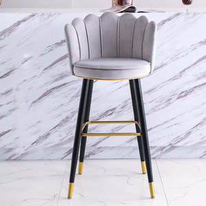 Hiện đại hoa hình dạng nhung phân cao đặt thanh gỗ phân nhà bếp truy cập bảng phòng chờ đảo sang trọng ngoài trời khách sạn ăn uống - Product Image 6