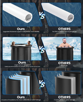 Grande baignoire à glace portable pour athlètes, bain froid pour la thérapie par l'eau froide et la récupération, piscine gonflable en forme de baril