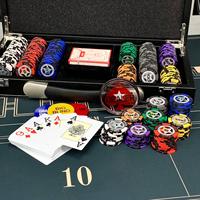 OEM ODM Ensemble de poker professionnel 300 jetons, étui ABS personnalisé, kit de luxe Texas Hold'em, tapis de poker, cadeau pour mari, patron, fabriqué en Chine
