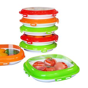 Fresh Keeping Storage Container Kitchen Vacuum Seal Waterproof Freezer PP TPU Stackable Reusable Creative Food Preservation Tray