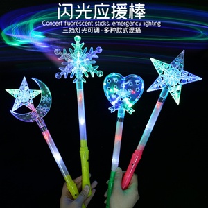 Bâtons lumineux LED RVB fluorescents en plastique pour enfants, accessoires de concert, étoiles et lunes, vente en gros, nouveauté - Product Image 2