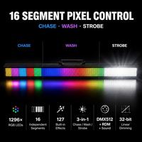 Projecteur stroboscopique à 16 segments 1296 LED DMX512 RGB Ra80, éclairage de scène dimmable, effet de poursuite et de lavage, pour DJ, fêtes, concerts, bars, discothèques, 300W