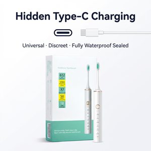 Cepillo de Dientes Eléctrico Sónico <span class=keywords><strong>con</strong></span> Logotipo Personalizado, <span class=keywords><strong>Precio</strong></span> Económico, Resistente al Agua IPX7, Carga Tipo C, <span class=keywords><strong>con</strong></span> 4 Cabezales de Cepillado - Product Image 5