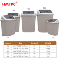 Poubelle d'intérieur moderne 30L avec couvercle basculant en plastique pour chambre d'hôtes, salle de bain, cuisine