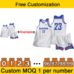 Maillot de basket-ball personnalisé avec logo, motifs et numéros pour enfants, hommes, respirant, haute élasticité, ensemble uniforme de basket-ball - Product Image 3