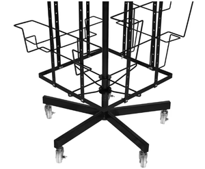 Circular Acrylic Rotating Rack 3 <b>Shelves</b> Mesh Floor-style Pegboard <b>Clothing</b> Display Organization Suitable for Doll Retail Shelf - Product Image 2