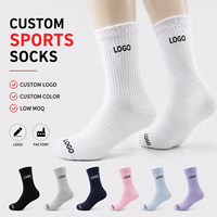 Chaussettes de sport respirantes à semelle en tissu éponge avec logo personnalisé, faible MOQ, fabricant pour la gym, le fitness, la course à pied et les sports de plein air