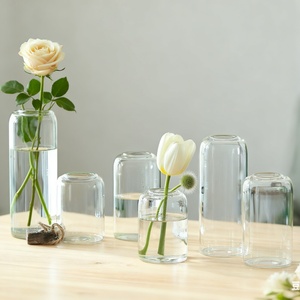 Alto borosilicato piccolo <span class=keywords><strong>vaso</strong></span> di vetro trasparente Mini <span class=keywords><strong>vaso</strong></span> di vetro per la decorazione della tavola per la casa <span class=keywords><strong>vaso</strong></span> minimalista - Product Image 3