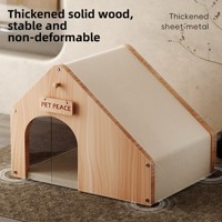 Chenil d'été climatisé en bois massif litière rafraîchissante pour chat et chien et accessoires