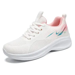 G-YS82 Của Phụ Nữ Thời Trang Fly Knit Ren-up Sneakers Nền Tảng Thoáng Khí Lưu Hóa Giản Dị Đi Bộ Phong Cách Giày Cho Chạy