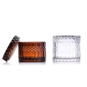 Envase de Vidrio Iridiscente Único para Velas con Tapa Plana, Mate, Ámbar, Brillante, Transparente, Cristal, para Días Festivos - Product Image 1