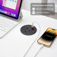 Prise de meuble encastrée dissimulée, norme britannique, avec USB et RJ45, concentrateur d'alimentation de bureau pour poste de travail et bureau d'hôtel