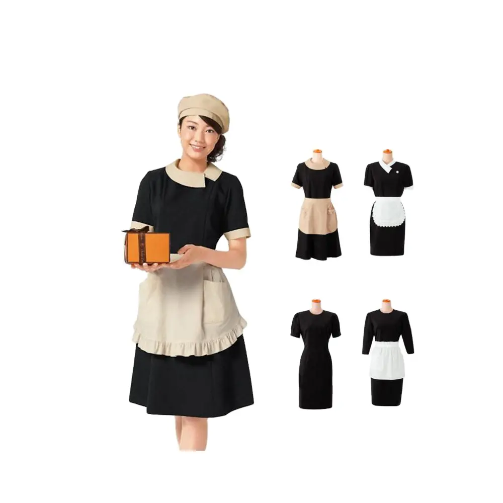 Custom Design Cheap Hotel Waitress Uniform Dress OEM