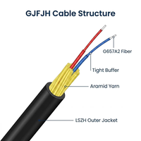 Kabel Serat Optik Bulat Wanbao GJFJH 2 Inti G657A2 LSZH FTTH Dupleks Indoor Outdoor Aerial Duct Kustom