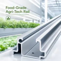 Pertanian Vertikal RGV Rel Aluminium Pertanian Cerdas ASRS Rel Pemandu Kelas Makanan GCC