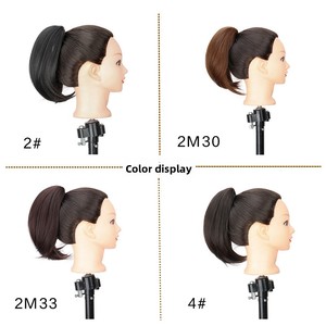 <span class=keywords><strong>Queue</strong></span> <span class=keywords><strong>de</strong></span> <span class=keywords><strong>cheval</strong></span> synthétique élégante pour femme, en fibre haute température, cheveux courts légèrement bouclés vers l'intérieur, avec pince <span class=keywords><strong>de</strong></span> maintien - Product Image 2