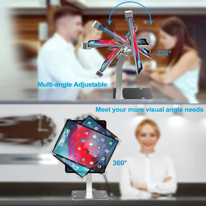 Aluminiumlegierung Sicherheits <span class=keywords><strong>Tablet</strong></span> Halterung Diebstahlsicher Metall Desktop Drehbare <span class=keywords><strong>Tablet</strong></span> Display Ständer mit Schloss - Product Image 6