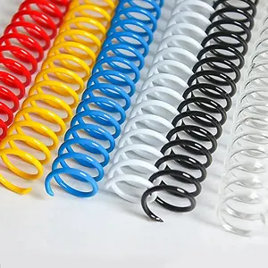 Kumparan pengikat plastik Pvc warna-warni buku catatan 4:1 46 loop kumparan Spiral ikat