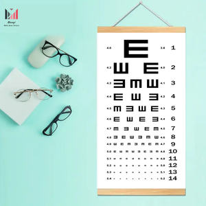Desplazamiento colgante de madera, gráfico de ojo enmarcado, gráfico de prueba de visión, pintura en lienzo, póster de agudeza Visual impreso para decoración del hogar y la clínica - Product Image 4