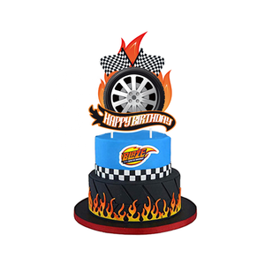 New F1 Racing <b>Birthday</b> Party Venue Decoration <b>Banner</b> Racing Theme Tail <b>Banners</b> Cake Topper Spiral Ornament - Product Image 4