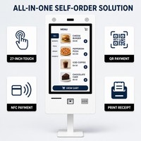 Kiosco de Autoservicio de 27 Pulgadas para Pedidos de Comida, Kiosco Automático con Pantalla Táctil, Máquina de Pedidos Automática para Restaurantes