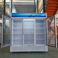 Réfrigérateur commercial vertical à triple porte vitrée pour boissons, refroidisseur de bière à grande capacité pour supermarché