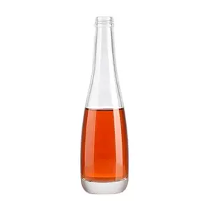 Wholesale thin at the top and at the bottom smooth 500ml Glass Bottle for liquor gin rum whisky vodka beverage water