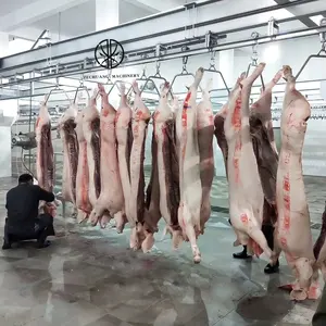 ייצור מקצועי כפול רכבת חזיר המטבחיים ציוד פגר להעביר מכונה חזיר שחיטת לייצר קו