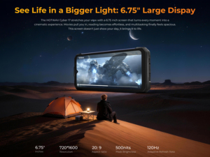 HOTWAV Cyber 17 Rugged Phone 6.75 Inch NFC 48MP Main Camera 6200mAh 6+128GB Android 16 Outdoor Camping <b>Light</b> 120Hz High Refresh - Product Image 6