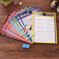 Carpeta de archivos de PVC transparente borrable para niños, de colores, para regalos