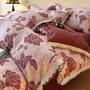 Geborsteld 11-delig Herfst Retro Kant Dekbedovertrek Set Nantong Bed Puur Katoenen Laken Duv Wol Vulling Kwaliteit Waterbestendig 300tc - Product Image 3