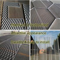 Panneau de façade en métal expansé d'aluminium diamanté, haute résistance, pour revêtement de mur-rideau de bâtiment