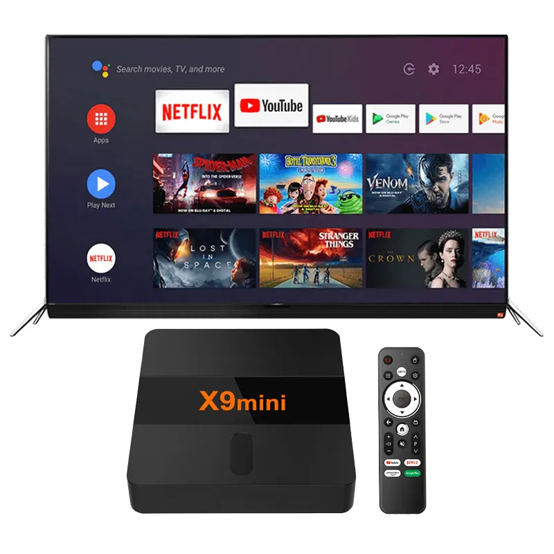 Tripsky kotak TV Android 9.0 Tv Android TV Amlogic S905 Quad Core 2.4G/5G Dual WiFi Bluetooth kotak TV pintar