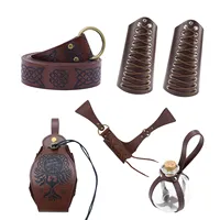 Ceinture Médiévale Rétro de Chevalier Viking pour Halloween, Protège-poignets, Sac Banane, Accessoires de Cosplay pour Adultes Hommes, Accessoires de Costume en Gros