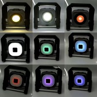Lampe de travail LED télescopique double face RGB rechargeable avec fonction batterie externe, base magnétique, étanche, portable pour réparation, inspection, camping